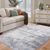 Gray-2*6 feet  Modern Abstract Living Room Rug Machine Washable Soft Carpet Non Slip Non Shedding Ultra Thin Pet Friendly Soft Indoor Foldable Floor - 2 of 4