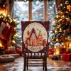 Unique Bargains Dining Chair Slipcovers Christmas Cottage Pattern Linen Red 22.83"x19.29" 1 Pc - 2 of 4