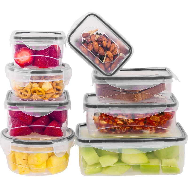 Lexi Home Plastic Containers with Snap Lock Lids (Set of 8), 1 of 6