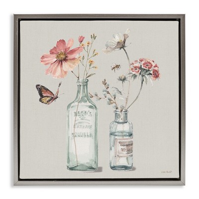 Stupell Industries Flower Jar Butterfly Painting, 25" x 25"