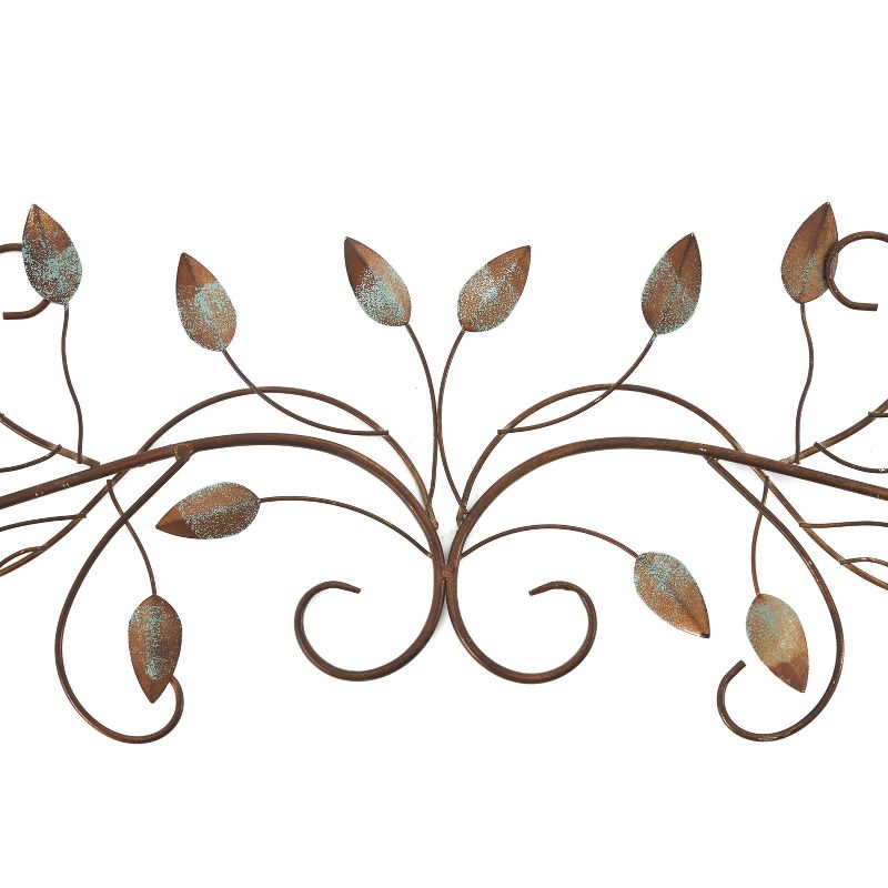 Stratton Home Decor SHD0065 Patina Scroll Leaf 40x10 Inch Metal Tree Branch & Leaves Wall Art Decoration for Bedroom, Bathroom, Living Room, Kitchen, 2 of 7