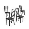 Set of 2/4 Upholstered Dining Chair Metal Dining Chairs with PU Leather Seats, High Back Armless Dining Chairs, Black/Grey - ModernLuxe - 4 of 4