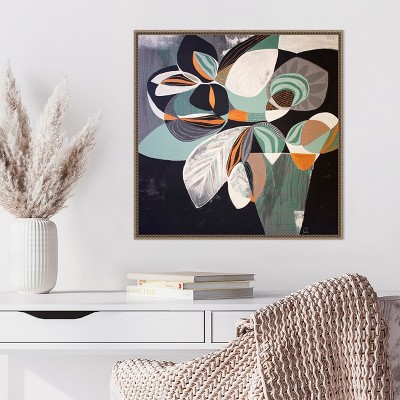 Abstract Floral Beaded Framed Canvas Wall Art, 22 x 22