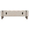 vidaXL Storage Bench 43.7 in. Cream Solid Wood Fir&Fabric - 2 of 4
