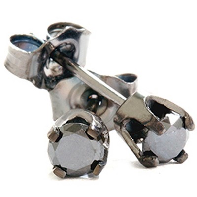 Pompeii3 1/3ct Black Diamond Studs 14K White Gold