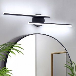 JolyWell Modern 28in Black Frosted Aluminum Bathroom Vanity Light Fixtures Over Mirror (Cold White 4000K) Wall Sconce for Living Room,Hallway,Entryway - 1 of 4