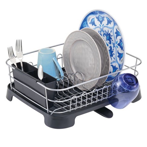 Dish Drying Rack, Expandable Dish Rack with Drainboard Spout in Sink, Small  Dish