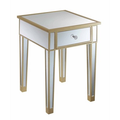 Gold Coast Mirrored End Table with Drawer - Breighton Home