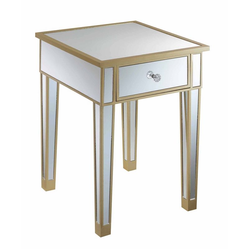 Gold Coast Mirrored End Table with Drawer - Breighton Home, 1 of 10