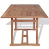 vidaXL Outdoor Dining Table Patio Table with Umbrella Hole Solid Teak Wood - 3 of 4