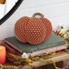 NAYSAYE Orange Fabric Pumpkin Ornament Holiday Decor for Fall Harvest Festival Thanksgiving Tabletop Display, Orange, 10.5"*10.5"*9.5" - 2 of 4