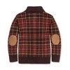 Hope & Henry Boys' Organic Long Sleeve Intarsia Shawl Collar Sweater with Elbow Patches, Fireside Plaid Intarsia, 6 - 4 of 4