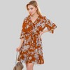 Anna-Kaci Women's Floral Print Wrap Dress with Ruffle Hem and Waist Tie - 3 of 4