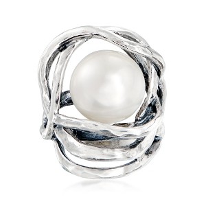 Ross-Simons 12-12.5mm Cultured Pearl Openwork Ring in Sterling Silver - 1 of 4