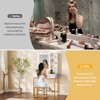 Modern Iron Embedded Vanity Table with 2 Drawers, Adjustable 3-Color LED Light Bulb, Brightness Control, Hair Dryer Holder, Makeup Organizer - 3 of 4