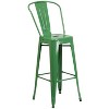 Emma and Oliver Commercial 30" Round Green Metal Indoor-Outdoor Bar Table Set-2 Cafe Stools - 4 of 4