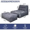 Hooseng Giant Bean Bag Chair with Ottoman, Lounge Beanbag Lounger with Pillow for Adults, Oversized Beanbag Lazy Floor Sofa for Living Room, Bedroom - 2 of 4