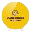 Western Illinois Secondary Logo  Acrylic Cake Topper Party Decoration for Wedding Anniversary Birthday Graduation - 3 of 4