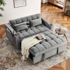 3 in 1 Convertible Sleeper Sofa Bed 55 Velvet TIRAMISUBEST 3 Position Adjustable Back USB Phone Stand Ashtray Bonus Pillows Compact Lounger - 4 of 4