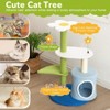 Angel Sar 34.5 Inch 4-Tier Cat Tree with Condo, Jingling Balls & Leaf Perch, Mohair Plush Cat Tower with Scratching Post for Indoor Cats up to 33 lbs - 4 of 4