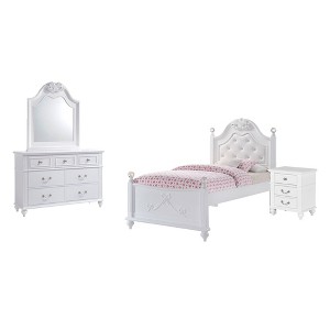 4pc Twin Annie Platform Bedroom Set with Trundle White - Picket House Furnishings