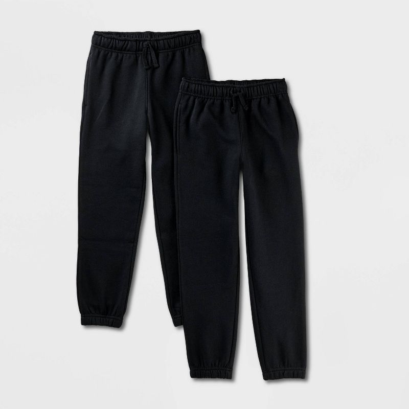 Boys' 2pk Fleece Sweatpants - Cat & Jack™ Black XS