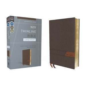 Niv, Thinline Bible, Large Print, Cloth Flexcover, Gray, Red Letter, Comfort Print - by  Zondervan (Paperback) - 1 of 1