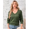 Garvee Women's V Neck Long Sleeve Pullover Sweater Lightweight Knit Sweaters Novelty Sweaters - 2 of 4