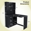 Homy Casa Corner Computer Desk with Hutch, Drawers and Shelves for Home Office or Study, Black - 3 of 4