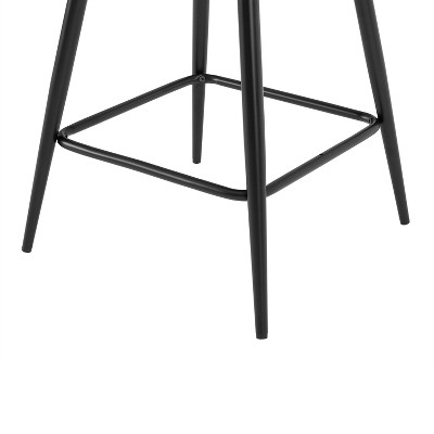 Weston Distressed Black Faux Leather Counter Height Barstools, Set of 2