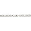 Black Bow Jewelry 5.5mm, Sterling Silver, Pave Flat Figaro Chain Necklace - 4 of 4