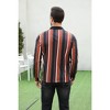 Mens Polo Shirts Vintage Vertical Striped Lapel Collar Button Down Golf Football Sports T Shirt - 4 of 4