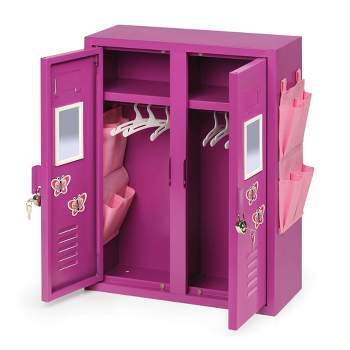 School Style Double Doll Locker - Purple