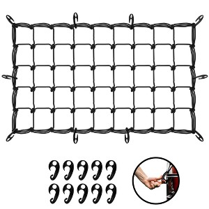 Mockins 36" X 20" Heavy Duty Bungee Net|Stretches to 84" X 40" | 10 Hooks - 1 of 4