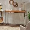 Berea Rustic Glam Handcrafted Acacia Wood Desk Natural/Silver - Christopher Knight Home - 2 of 4