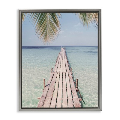 Stupell Industries Tropical Dock on Beach, 25" x 31"