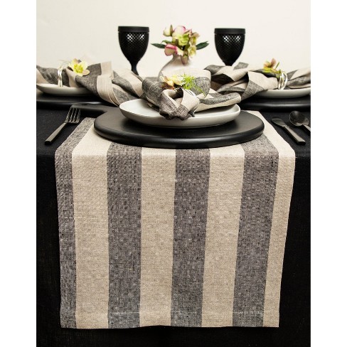 Solino Home Striped Linen Table Runner | Cabana Stripe - image 1 of 4