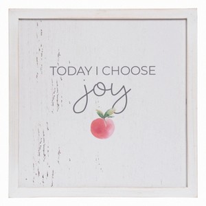 Transpac Wood 18.12 in. Off-White Spring I Choose Joy Whitewash Peach Wall Decor - 1 of 2