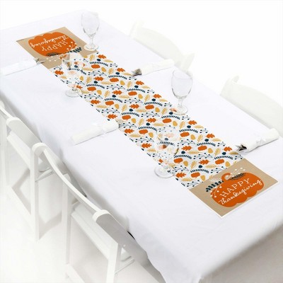 Big Dot of Happiness Happy Thanksgiving - Petite Fall Harvest Party Paper Table Runner - 12 x 60 inches