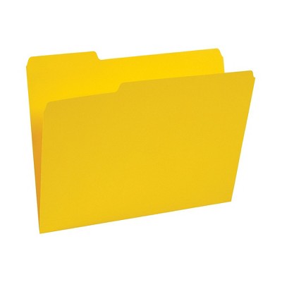 Staples Colored Top-Tab File Folders 3 Tab Yellow Letter Size 100/Pack 224535