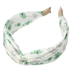Unique Bargains Women's Wide Floral Knot No Slip Fashion Headbands 1.93" Green - 1 of 4