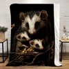 Cozy Opossum Print Flannel Car Nap Blanket, All Season Polyester Throw for Vehicle Interior Accessories, Christmas Gift. - 2 of 4