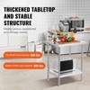 VEVOR Stainless Steel Prep Table, 24 x 30 x 34 Inch, 700 lbs Load Capacity, Heavy Duty Metal Worktable with 3 Adjustable Height Levels - 4 of 4