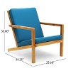 GDFStudio Ludwig Outdoor Acacia Wood 3 Piece Chat Set with Cushions - 4 of 4