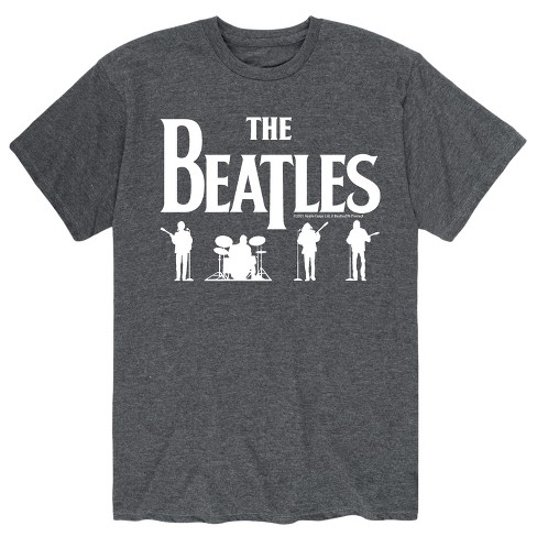 Men's The Beatles White Logo Band Silhouettes Short Sleeve Graphic T ...