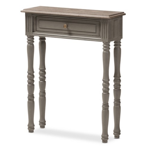 Noemie Country Cottage Farmhouse Finished 1 Drawer Console Table