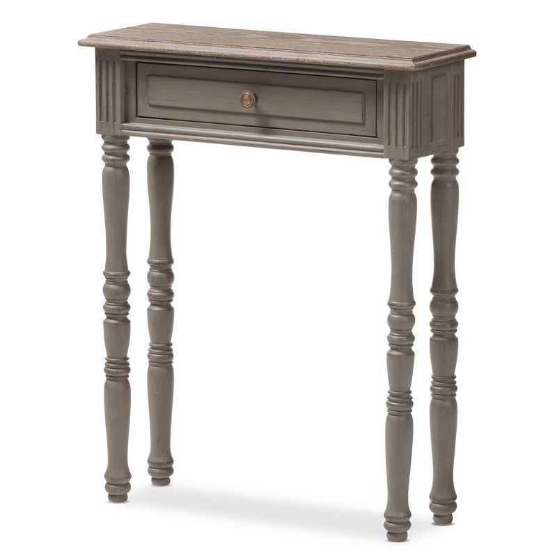 Noemie Country Cottage Farmhouse Finished 1 Drawer Console Table Brown - Baxton Studio, 1 of 13