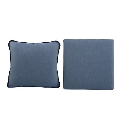 Universal Outdoor Rattan & Cushion Set - Blue - Art Leon