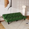 MYINDA Velvet Sofa Bed Transforms into a Comfortable Sleeping Space, Perfect for Family Living Rooms, Bedrooms,Green - 3 of 4