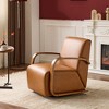 Racxily Upholstered 360 Swivel Accent Chair, Solid Wood Curved Arms, Ergonomic Chair for Living Room, Bedroom, Single Sofa for Bedroom, Office - 3 of 4